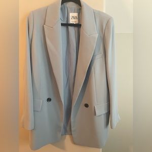 Zara Oversized Light Blue Blazer Size Large